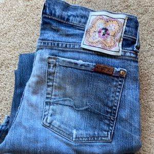 7 for all Mankind bootcut straight distressed jean